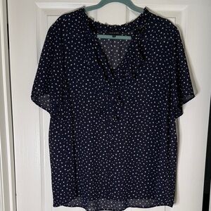 Pleione Navy Blouse with Dots